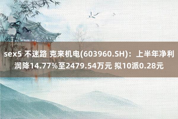 sex5 不迷路 克来机电(603960.SH)：上半年净利润降14.77%至2479.54万元 拟10派0.28元