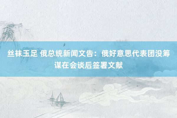 丝袜玉足 俄总统新闻文告：俄好意思代表团没筹谋在会谈后签署文献