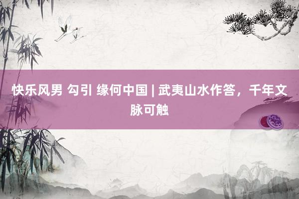 快乐风男 勾引 缘何中国 | 武夷山水作答，千年文脉可触