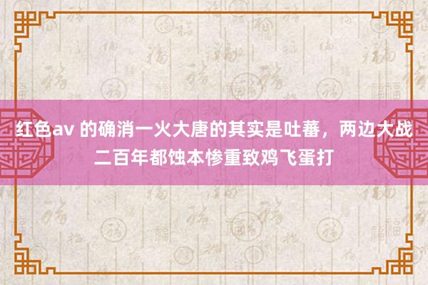 红色av 的确消一火大唐的其实是吐蕃，两边大战二百年都蚀本惨重致鸡飞蛋打
